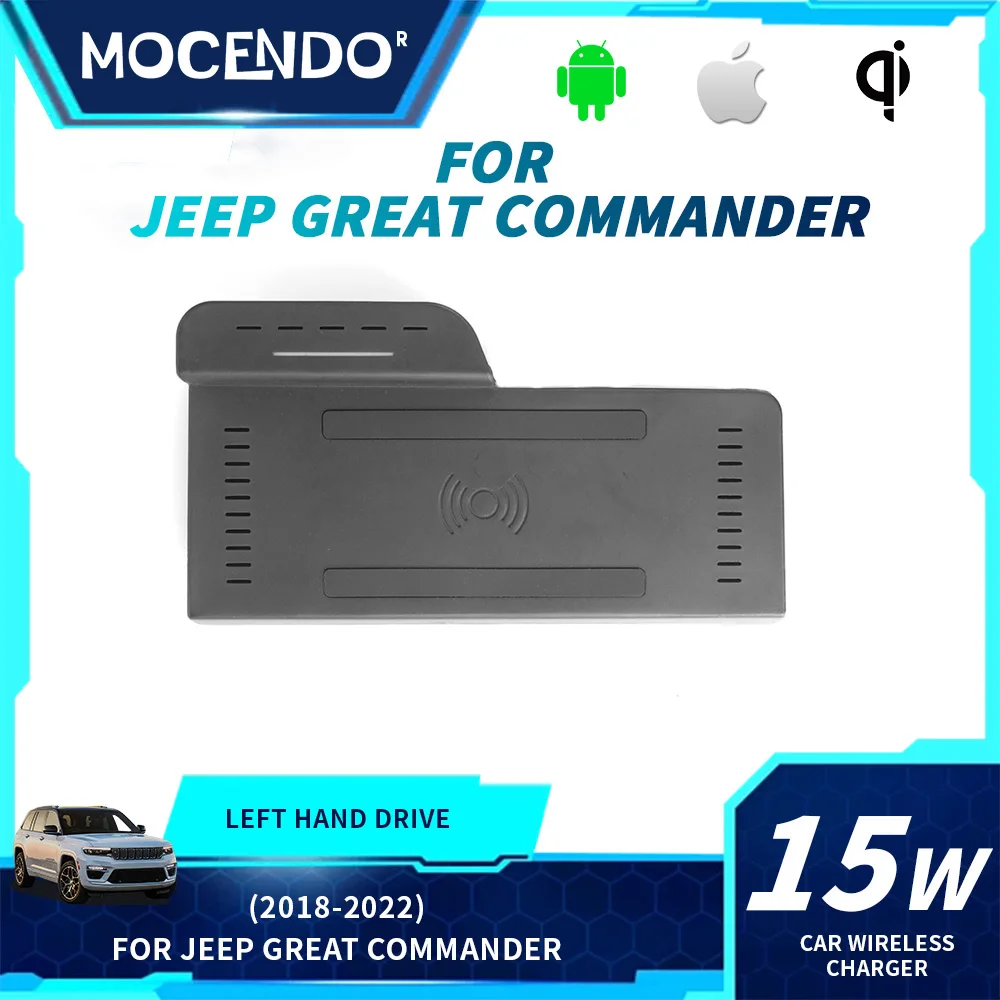 

Car Wireless Charging Pad For Jeep Great Commander 2018-2022 Phone Fast Charger Charging Plate Panel Station