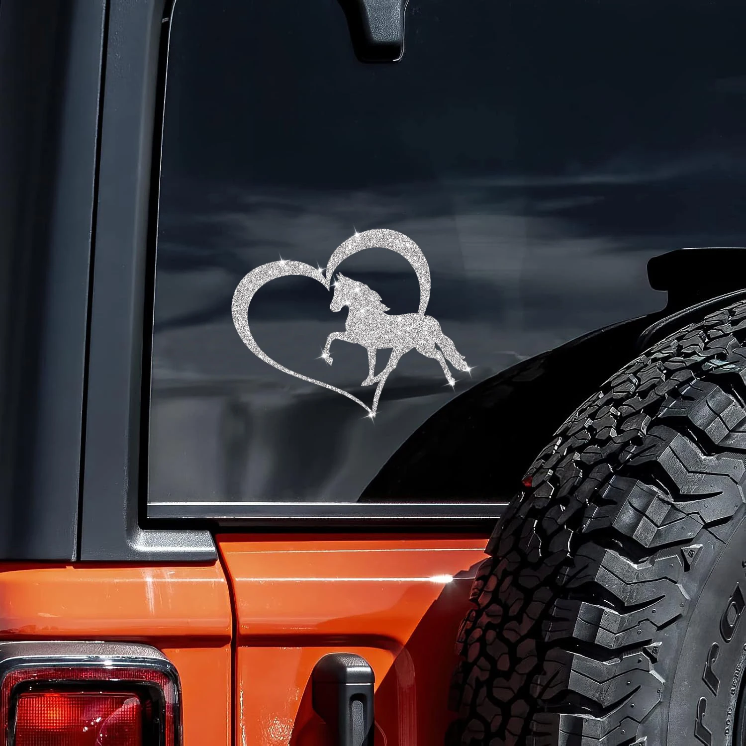 Horse Love Flash Silver Car Decals Car Stickers