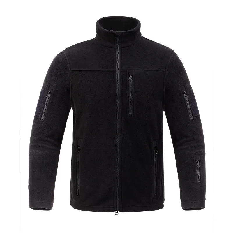 Men's Tactical Fleece Jacket  Multiple Pockets  Autumn/Winter Warm Fleece Outdoor Jacket  Tactical  Hiking  Camping Jacket
