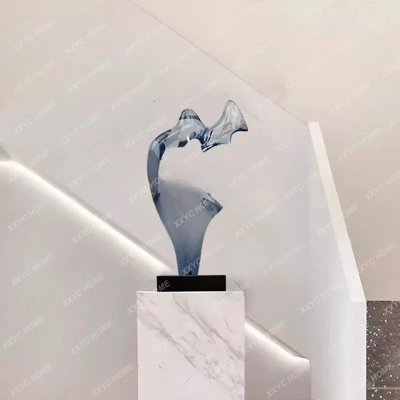LTransparent decorative ornaments in the sales office Sculpture next to the cabinet in   living room at the entrance decoration