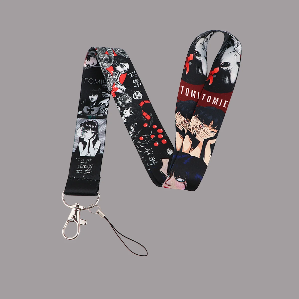 

Japanese Horror Manga Lanyards For Key Neck Strap Gym Keychain Cell Phone Key Holder Hanging Rope Keyrings Accessories Gifts