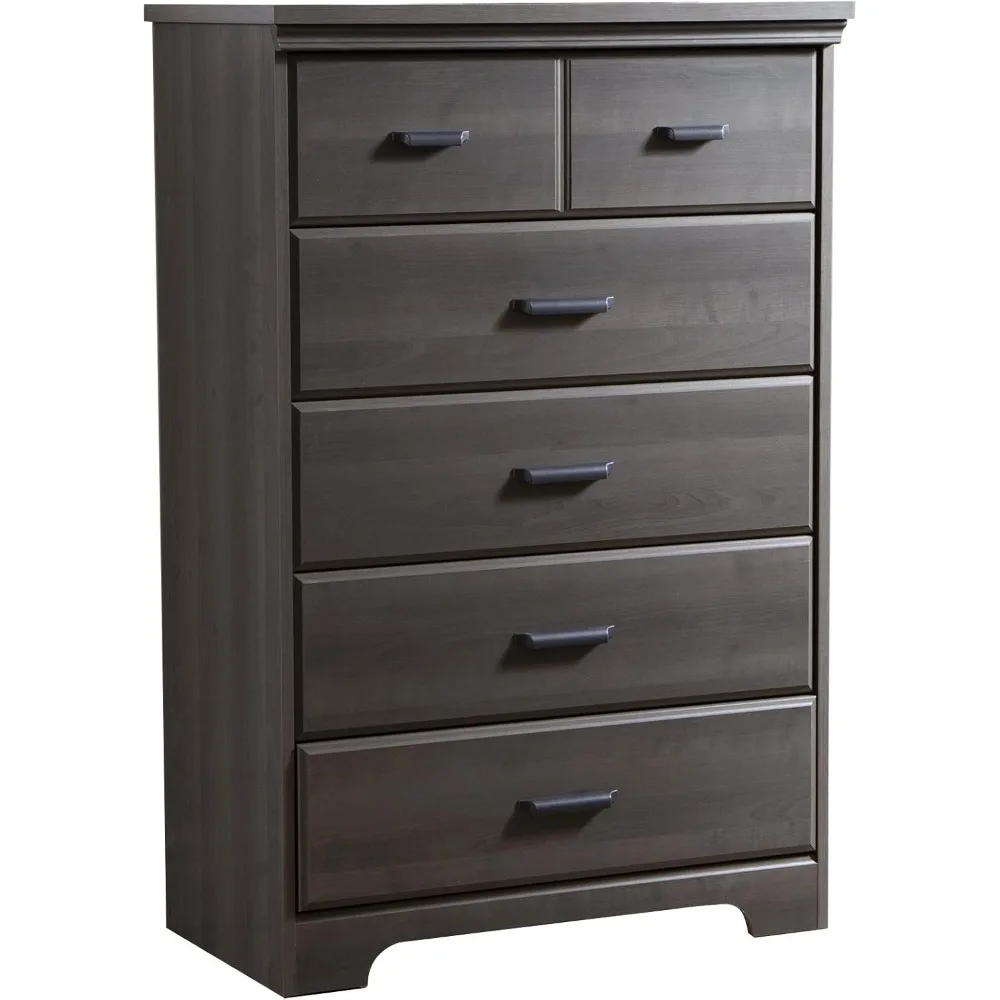 

Versa Collection 5-Drawer Dresser, Gray Maple with Antique Handles