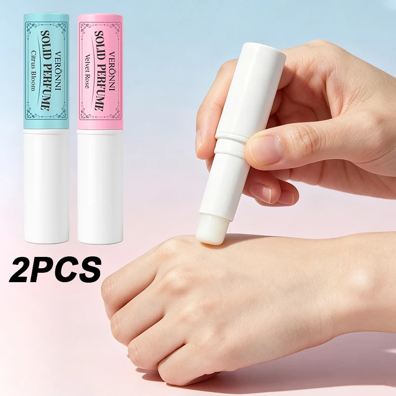 2pcs Solid Perfume Stick,Long Lasting Fragrance Portable Balm Deodorant Fresh Scent Body Perfume for Women Daily Cosmetic