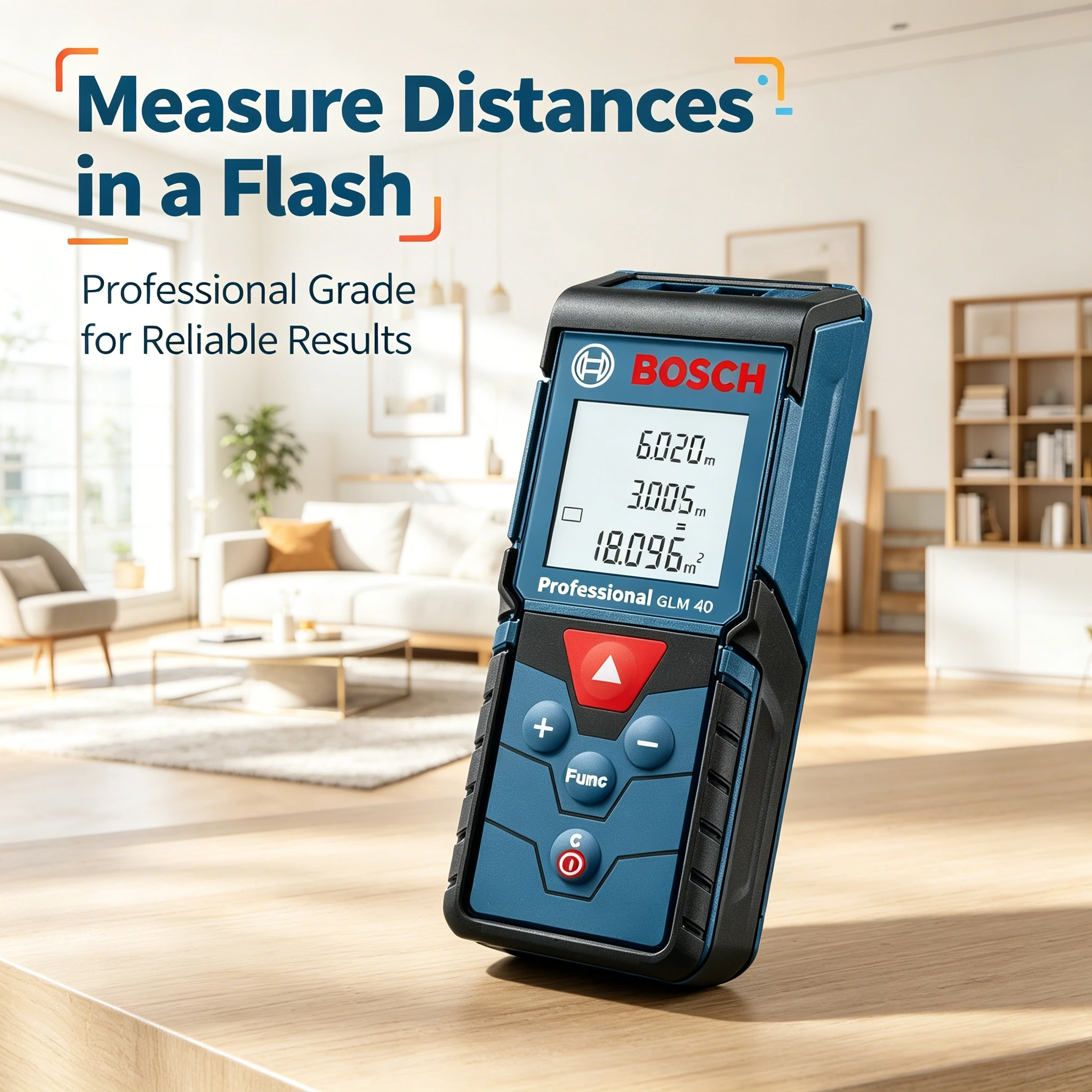 Bosch GLM4000 Pocket Laser Distance Meter Precise Readings for Daily Indoor Measuring and Light Construction Survey Needs