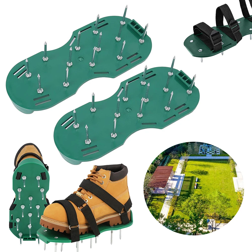 

Lawn Aerator Shoes Aerating Shoes Sandals Adjustable Lawn Aerator Spike Shoes Lawn Aeration Tool for Grass Lawn Garden Yard