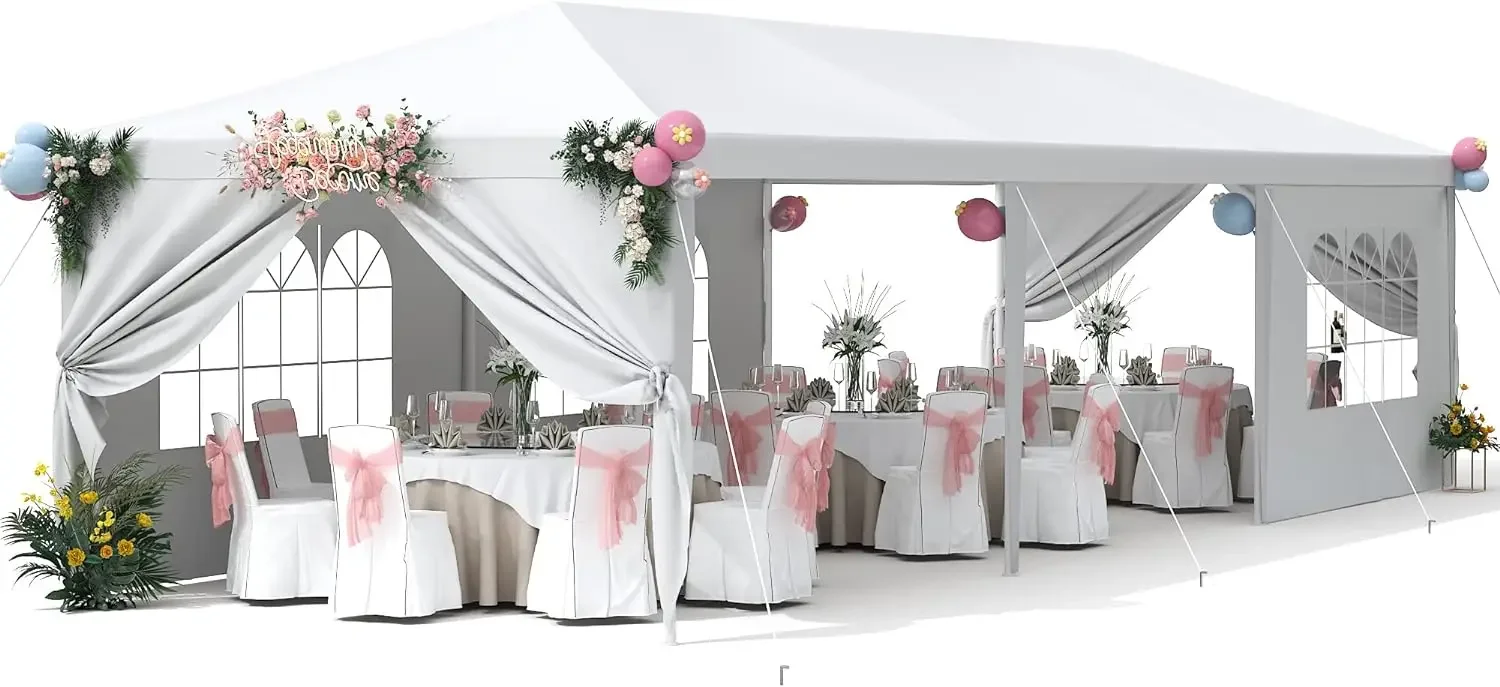 10x30 Tents for Parties, Outdoor Wedding Tent for Parties Patio Gazebo Shelter with Removable Sidewalls, Wedding Events Tent