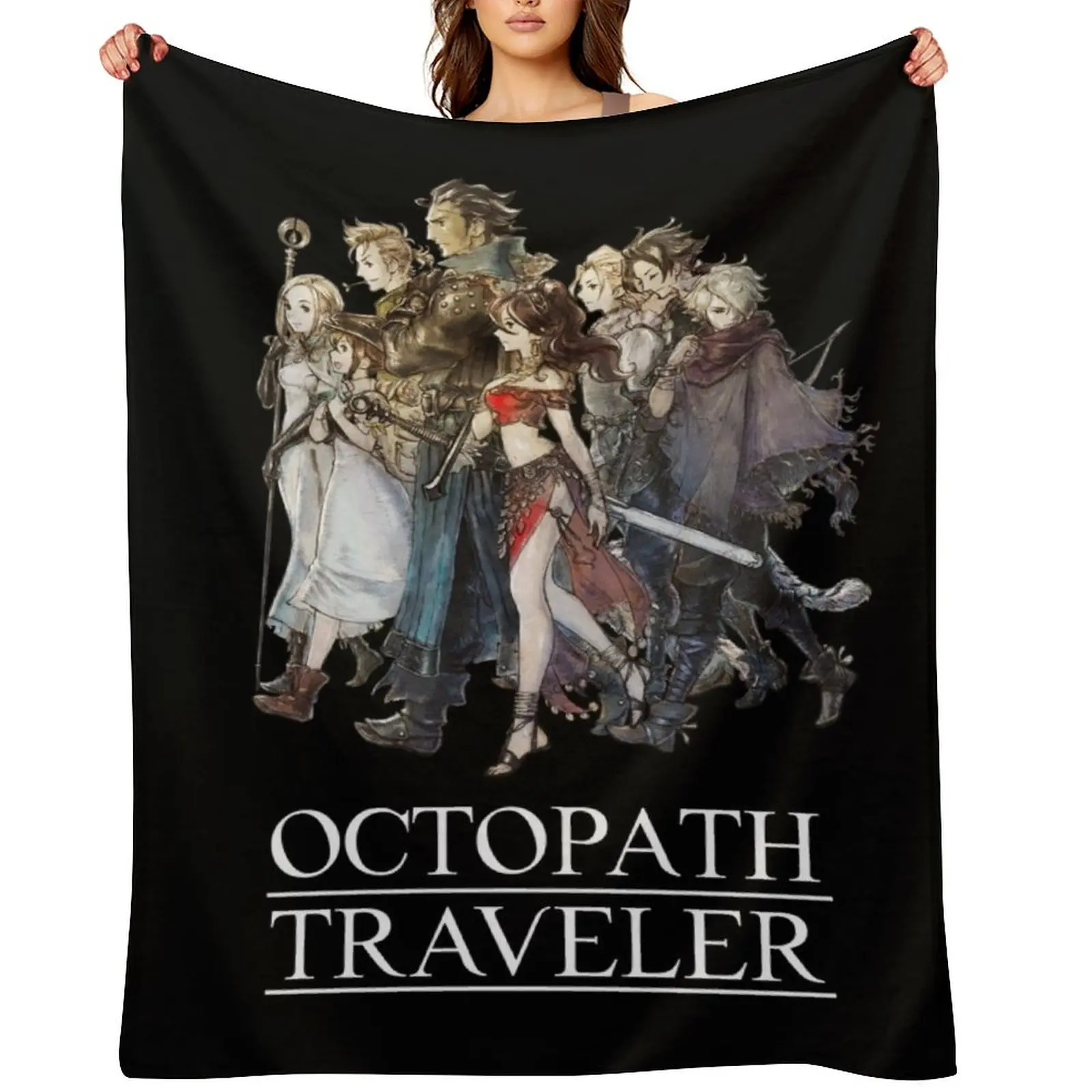 

Octopath Traveler - Travelers Logo [w/ White Text] Throw Blanket sofa bed For Sofa Thin Cute Baby Blankets
