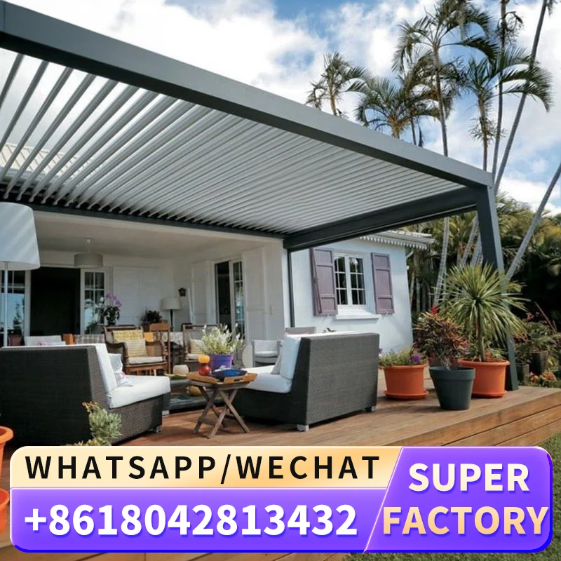 hot sale diy motorized aluminum arbor arch white louvered roof pergolas pavilion for garden patio balcony