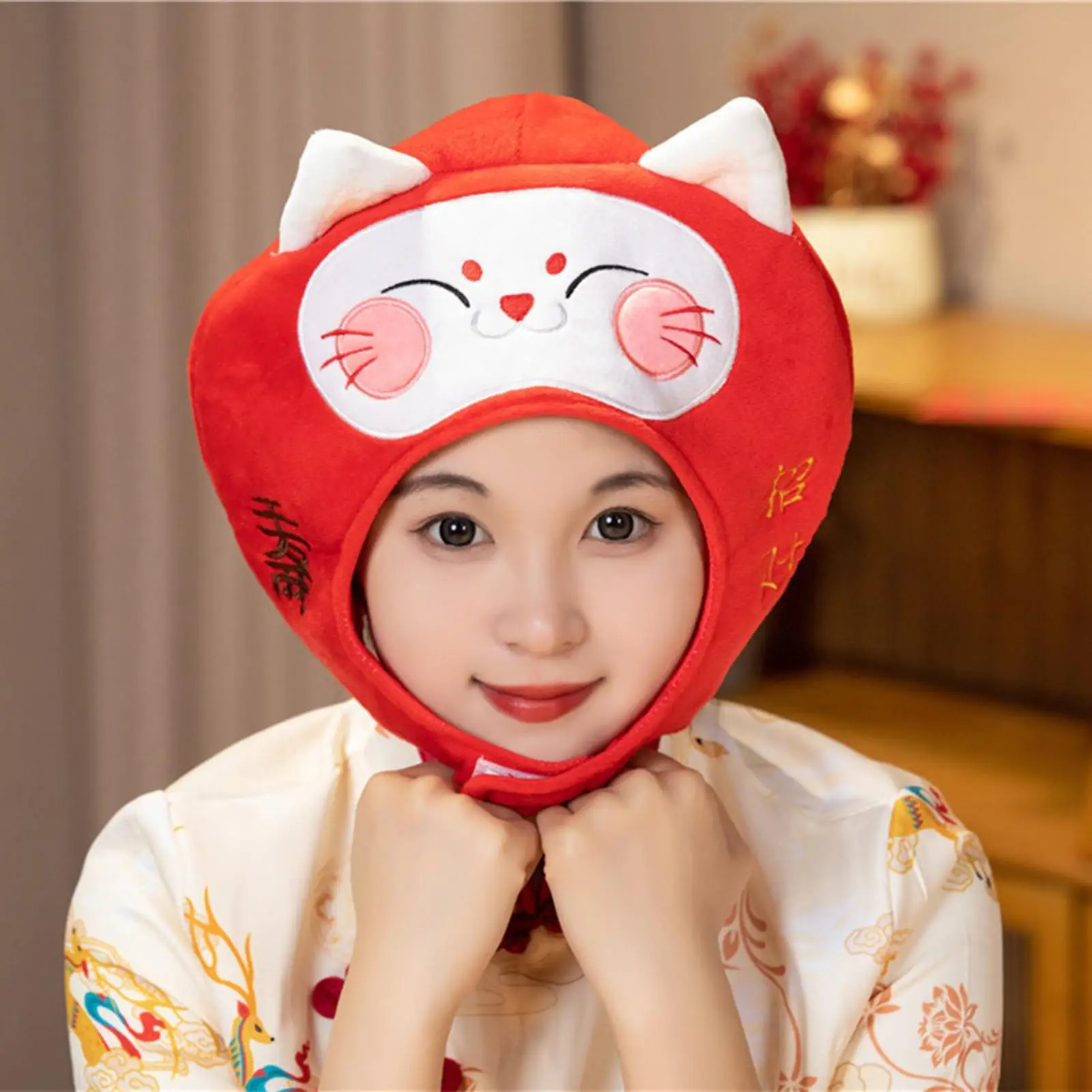 Chapéu de gato de pelúcia cosplay bonito para crianças adultos traje animal chapéu para foto adereços desempenho de palco role play feriado festa de aniversário