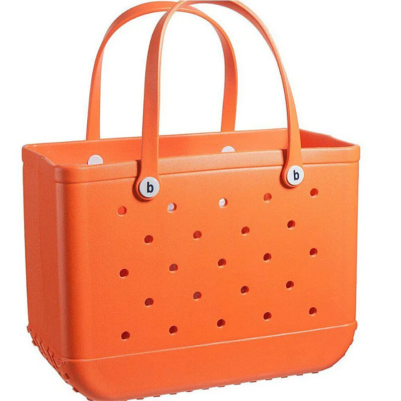 Extra Large Beach Bag Summer EVA Basket Women Silicon Beach Tote With Holes Breathable Pouch Shopping Storage Basket