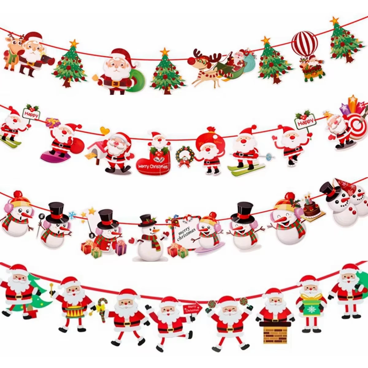 Christmas Banner Garland Merry Christmas Decoration for Home 2024 Navidad Noel 2024 Christmas Ornaments Xmas Decor New Year 2025