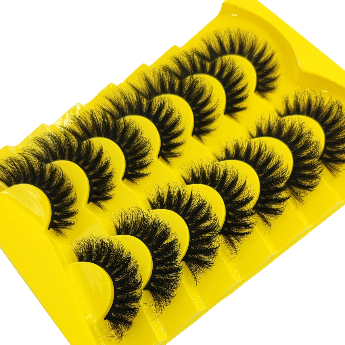 HBZGTLAD Neues 7-Paar weiches, natürliches Katzenaugen-Wimpern-Make-up-Werkzeug, falsche Wimpern, verlängerte, flauschige falsche Wimpern