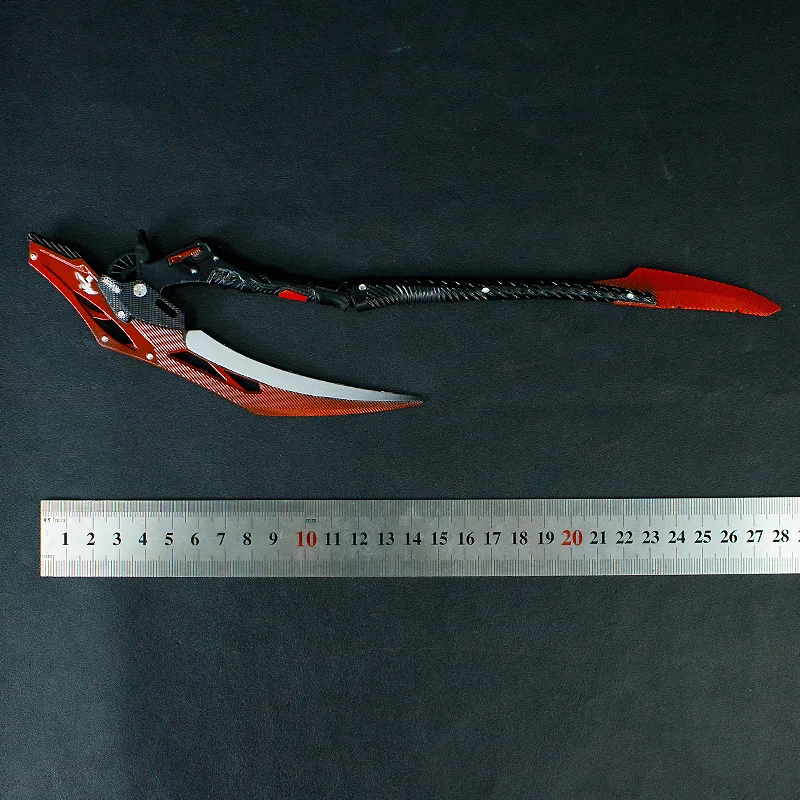 28cm Reaper Sickle Anime Figure Game Peripheral Metal Model Craftsmanship Desktop Decoration Ornaments Birthday Gift Toys