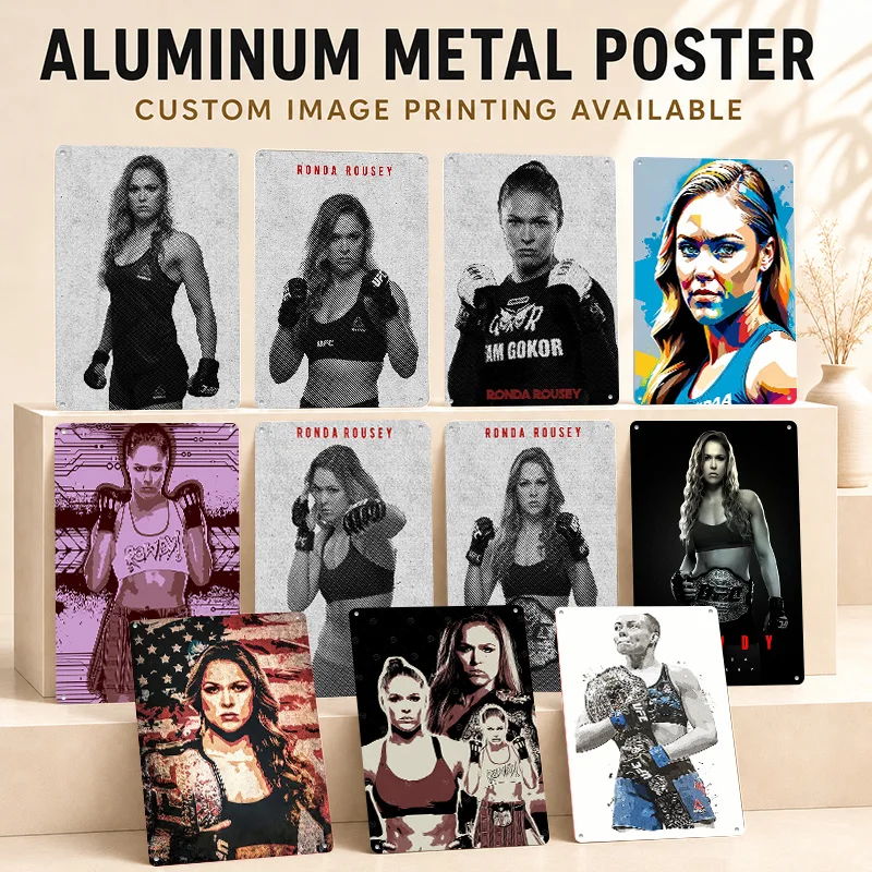 Ronda Rousey Printed Posters Personalized Metal Sign Victory Spirit Design Wall Art For Home Gym Training Studio And Fight Fans