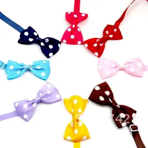 Pet Supplies Accessories Dog Cat Bow Tie Polka Dot Cartoon Adjustable Multicolor Pet Collar Photo Props