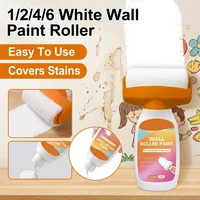 Self Brushing Water Based Wall Roller Paint High Coverage White Wall Repair for Stains Graffiti Yellowing Mold Home Wall Renew