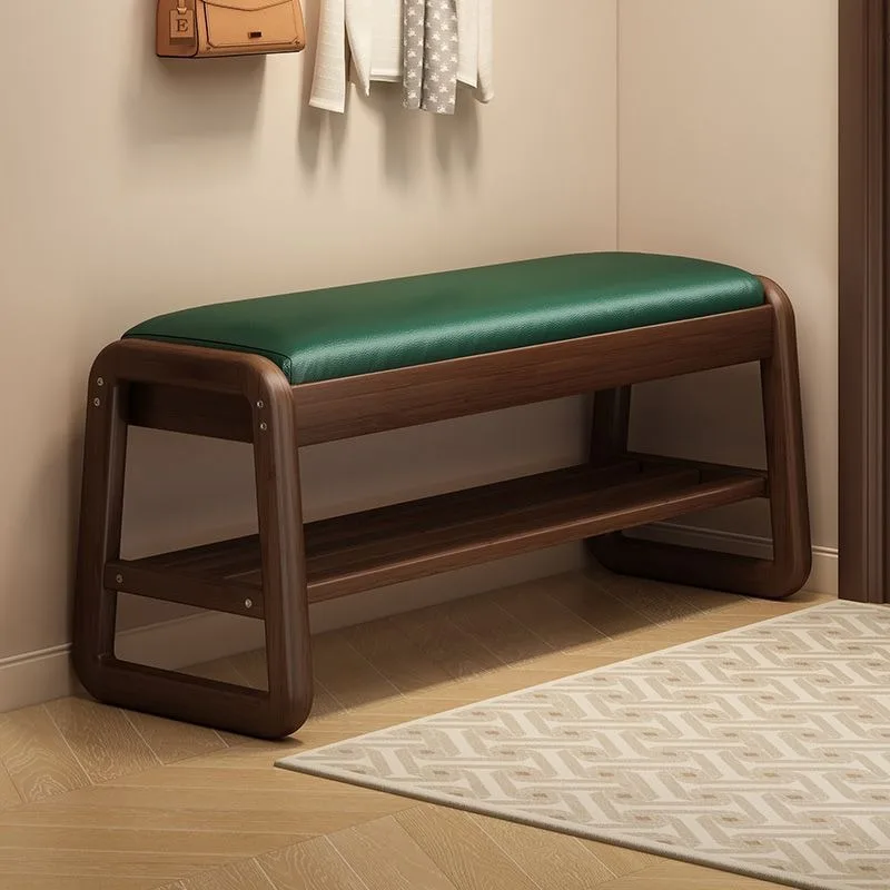 

Shoe changing stool can be sat at the entrance of the household, shoe cabinet solid wood storage storage