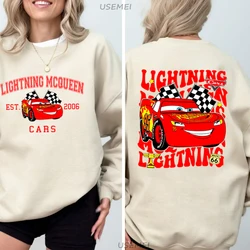 Lightning McQueen Car Graphic Sweatshirts Harajuku Funny Men Women Cars Hoodies Long Sleeve Pullover Crewneck Sweatshirts