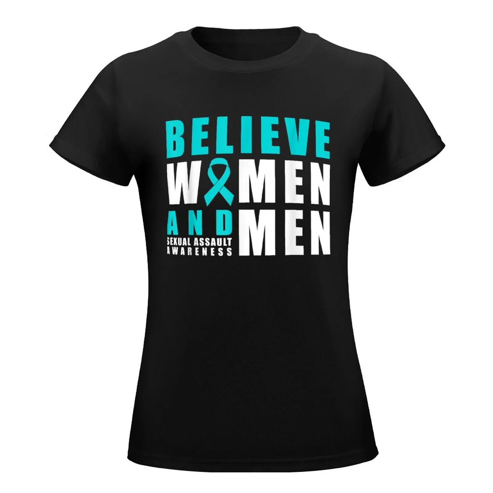 Belive Women & Men Sexual Assault Awareness Ribbon T-Shirt vintage clothes shirts graphic tees Womens graphic t shirts