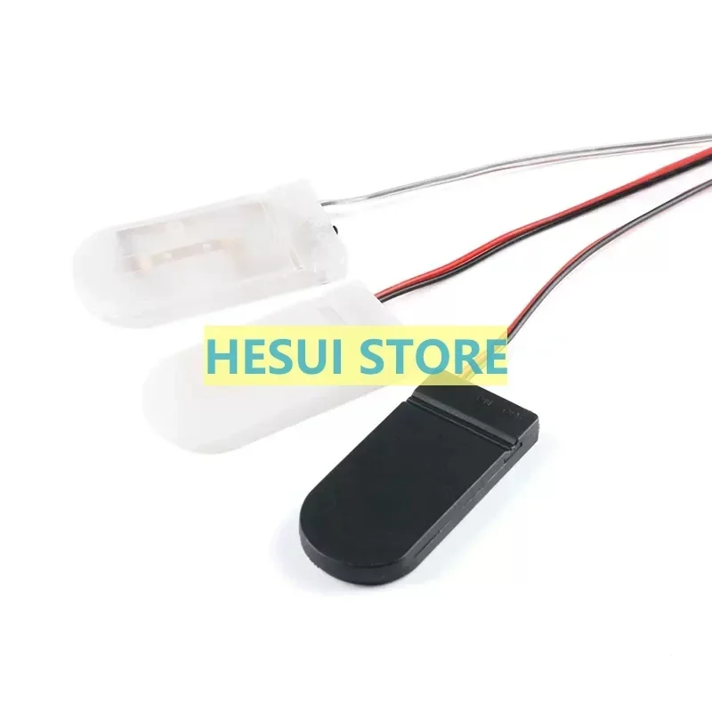 10 PCS button CR2032 LIR2032 2 Sections 6V battery box with wire, cover, and switch