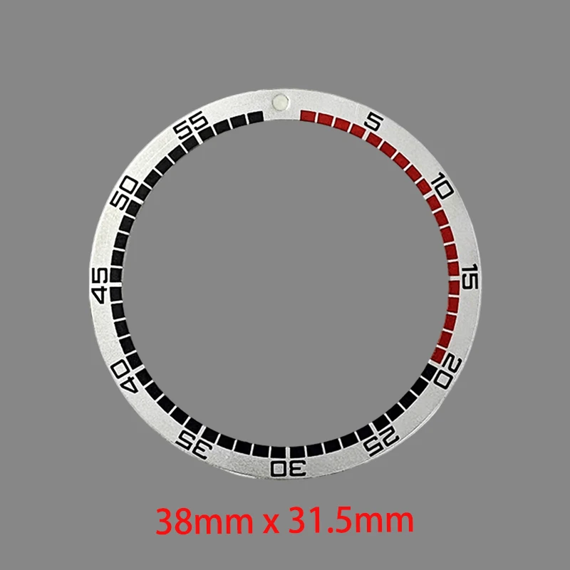 38mmx31.5mm Aluminium Flat Watch Bezel Insert Fits SKX007 SKX009 SRPD Case NH35 NH36 Movement Watch bezel rings Retrofit Parts