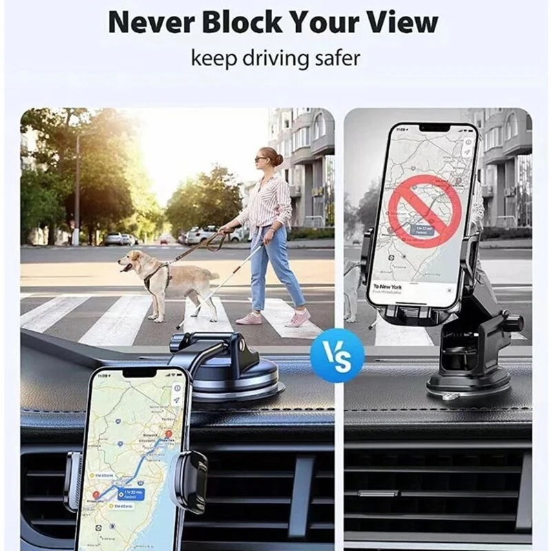 360° Rotatable Car Phone Holder for Dashboard and Windshield Suction Cup Cell Phone Mount Navigation Bracket-A12I