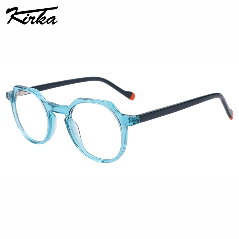 Kirka Optical Children Kids Glasses Acetate Oval Crystal Boys&Girls Frames Laminating Temple Tips Child Eyeglasses WK1059