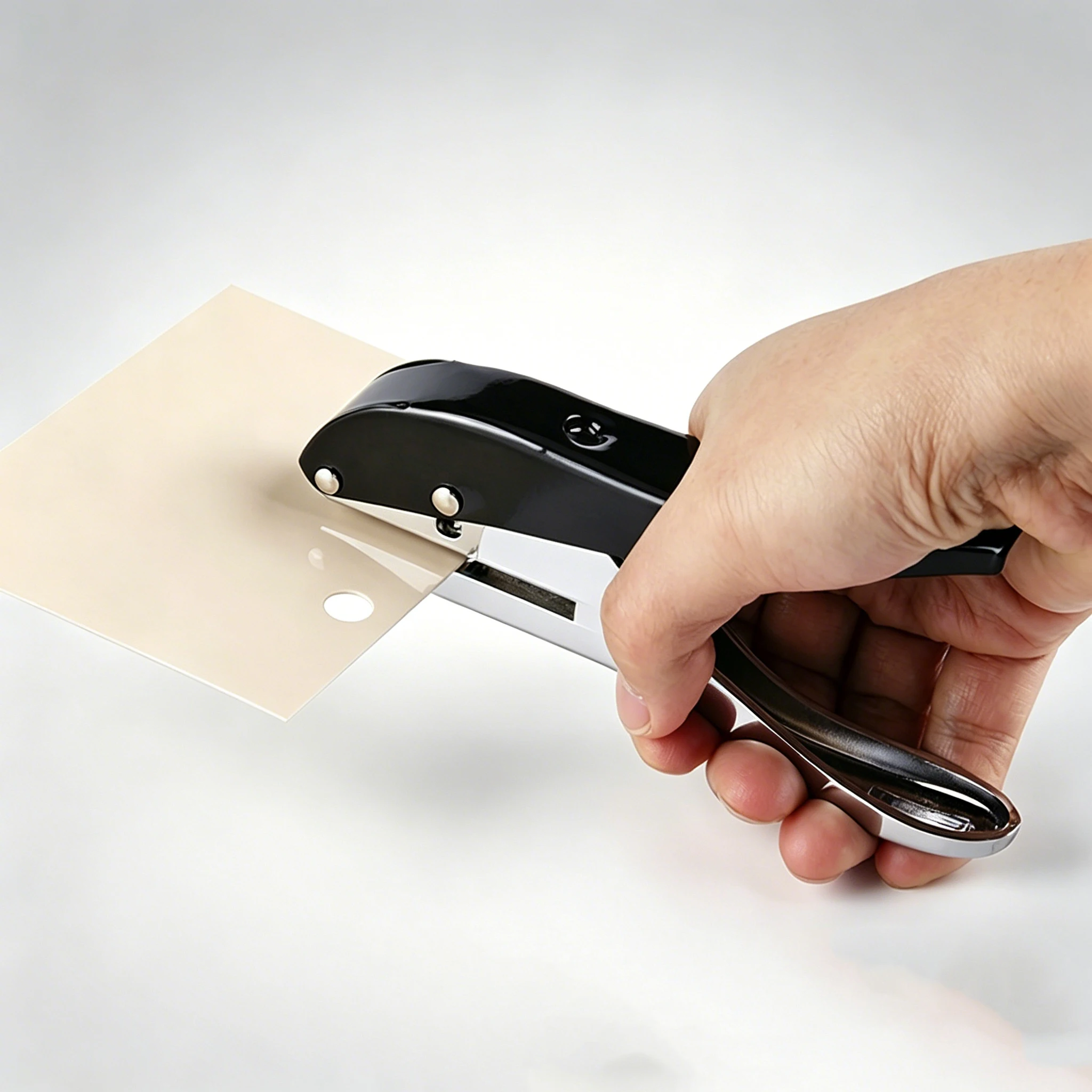 Heavy-Duty Single Hole Punch, Handheld Labor-Saving Paper Puncher Tool for Filing Scrapbooking Plastic Cards Leather 3mm/6mm/8mm