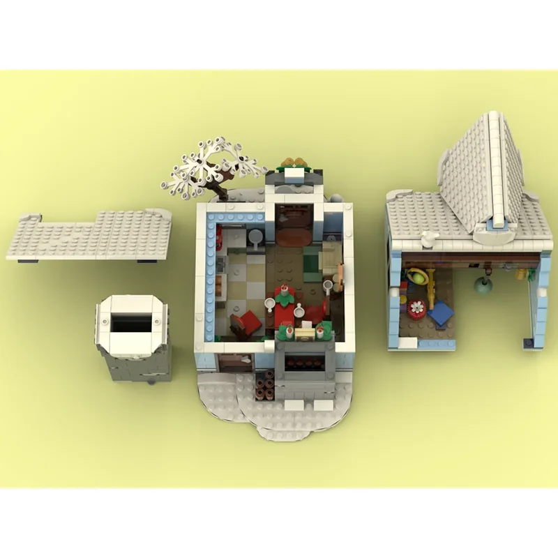 Moc Bausteine Winter Kabine Technologie Modulare Ziegel Modell Geschenke Weihnachten Spielzeug DIY Sets Montage