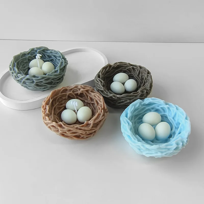 Bird\'s Nest Silicone Mold DIY Bird\'s Nest Resin Crafts Decoration Homemade With Egg Scented Candle