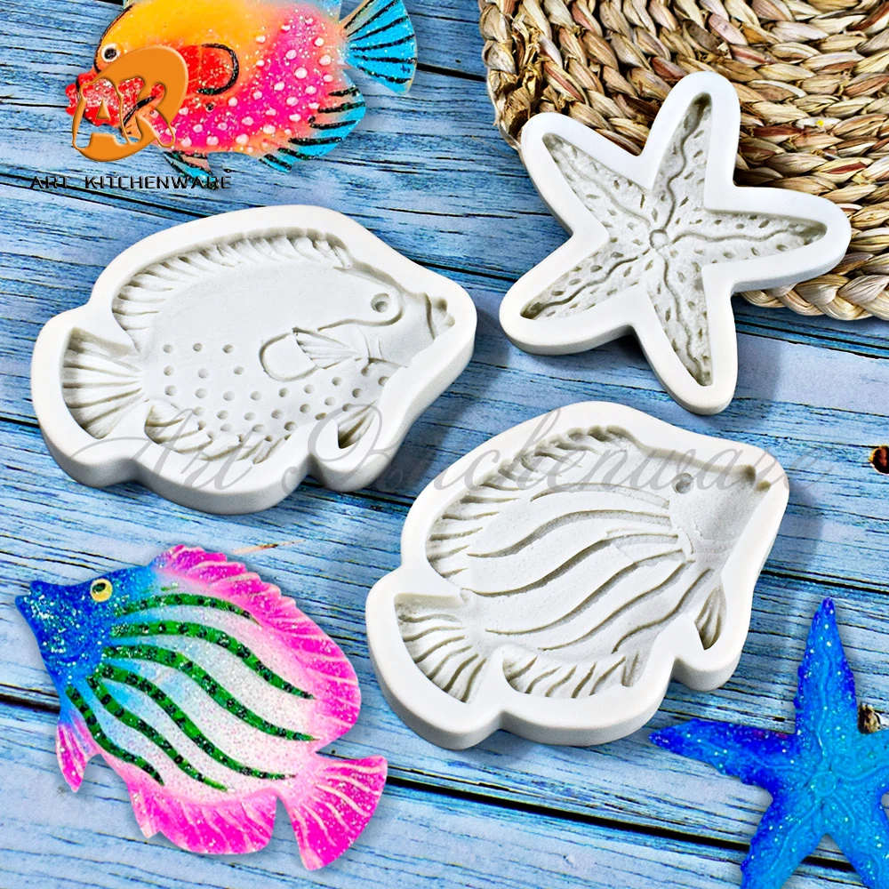 Fish Silicone Mould Sugarcraft Fondant Chocolate Moulds Cake Decorating Tools Diy Resin Clay Molds Kitchen Bakeware Accessories