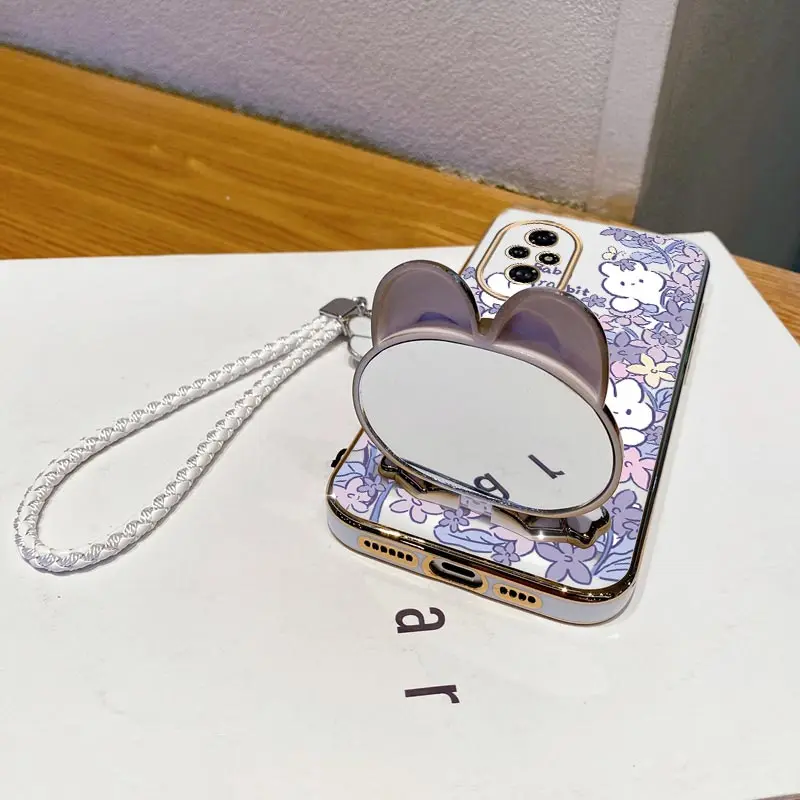 البرسيم حزام الحبل الطفل لطيف أرنب حامل هاتف الحال بالنسبة لهواوي الشرف 9X برو 60 70 80 90 100 200 300 برو الترا Y9s غطاء