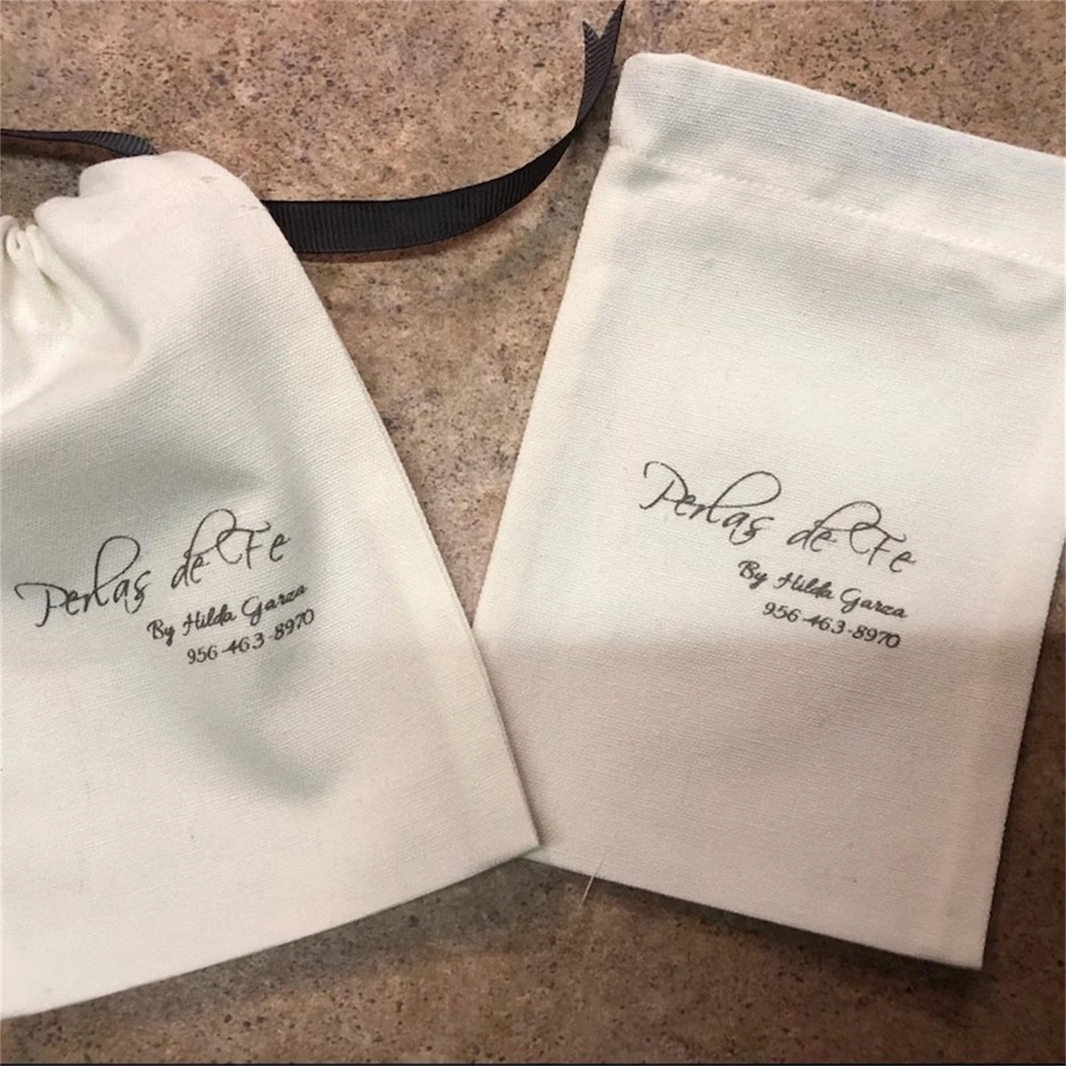

50pcs custom jewelry packaging pouch Cotton canvas bags personalized logo with ribbon bag chic small pouch jewellery packaging