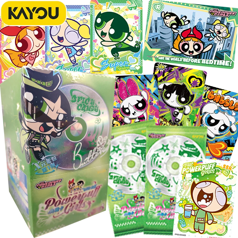 

KAYOU Genuine The Powerpuff Girls Rare Cards Cute Cartoon Animated Characters Exclusive Personality Collection Cards Kids Gifts