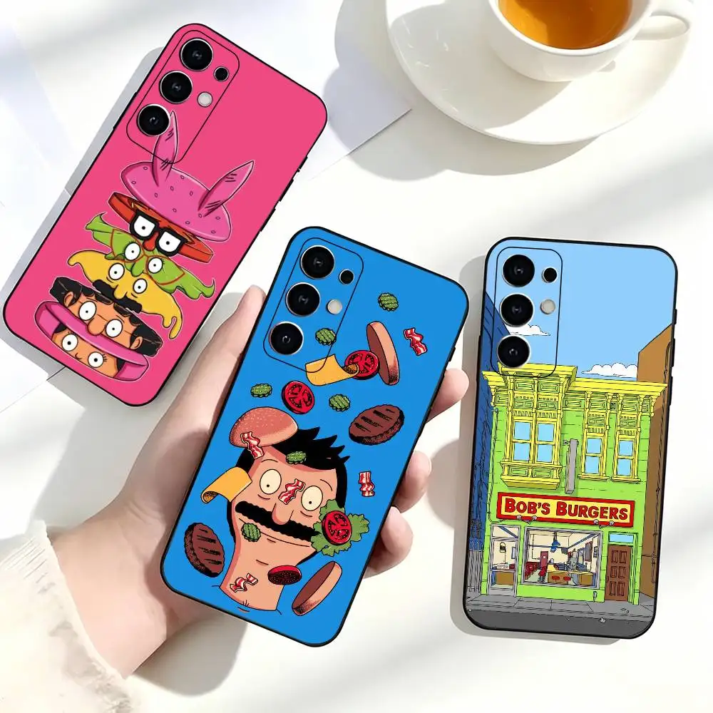 Bobs Burgers Cartoon Stylish Phone Case Black Silicone Soft For Samsung S25,S24,S21,S22,S23,S30,Ultra,S20,Plus,Fe,Lite