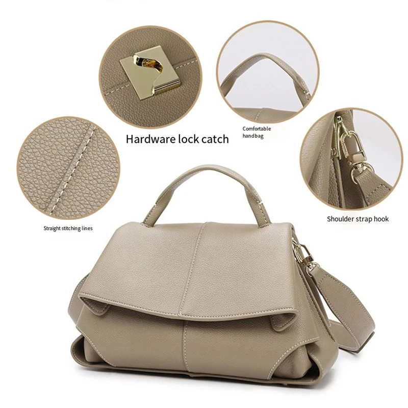 New Women's Tote Bag, Korean Niche Handbag, Simple and Versatile Casual Bag, High-End Commuter Shoulder Crossbody Bag, Large-Capacity Water-Repellent Handbag