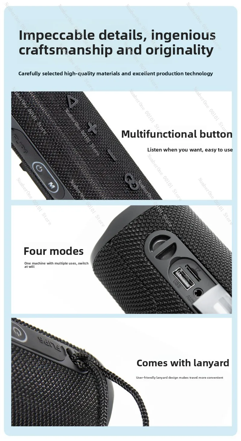 Fl1p6 bluetooth speaker - wireless kaleidoscope portable bass speaker for home and outdoor use
