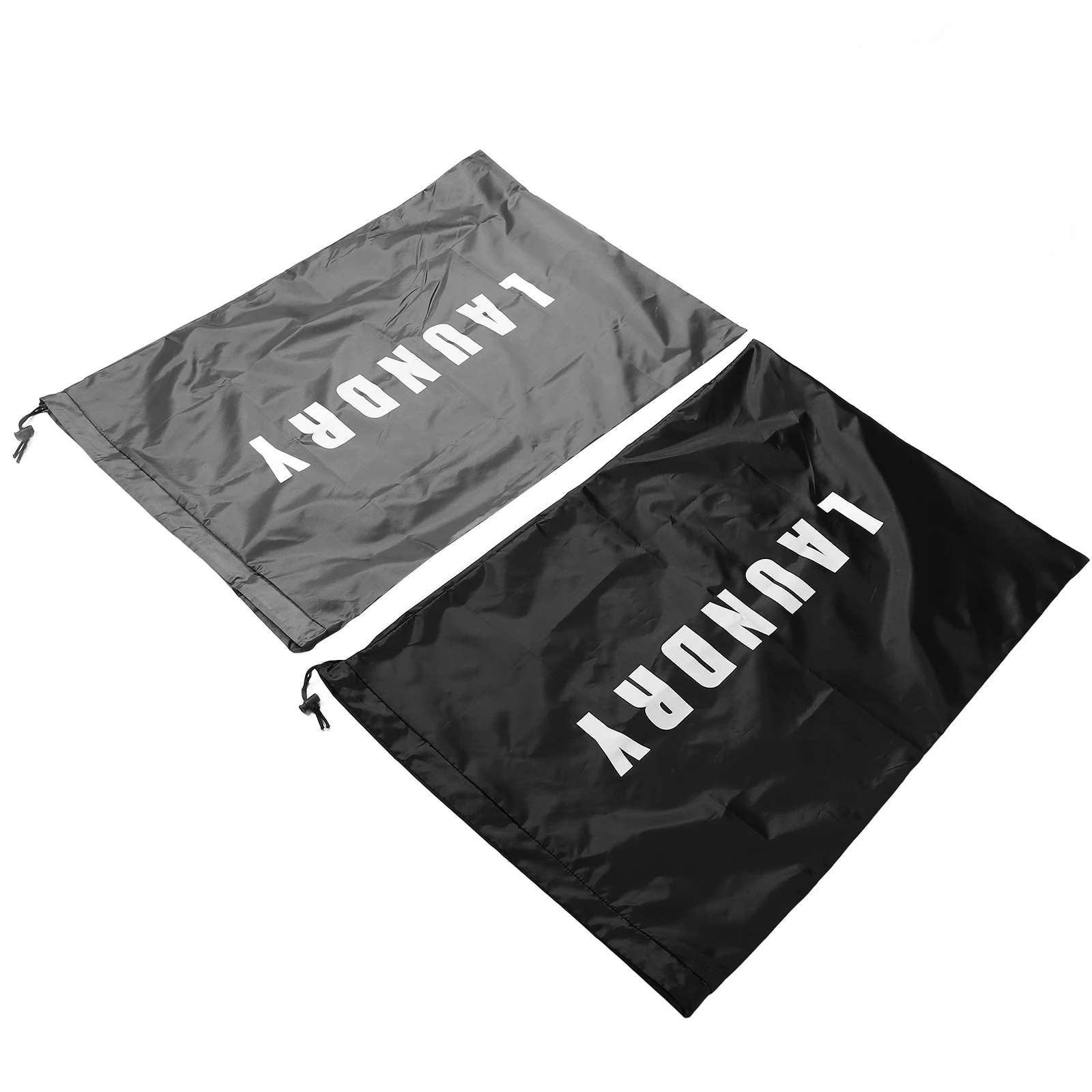 

2Pcs Laundry Bag Drawstring Oxford Fabric Washable Travel Dirty Clothes Organizer Gray Black Heavy Duty Laundry Bag Washable