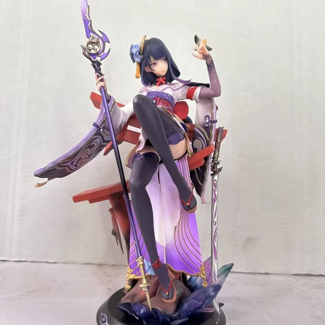 Game Genshin Impact Figure Raiden Shogun Figures Sexy Girl Beelzebul Figurine Pvc Sitting Posture Collection Statue Toys Gift