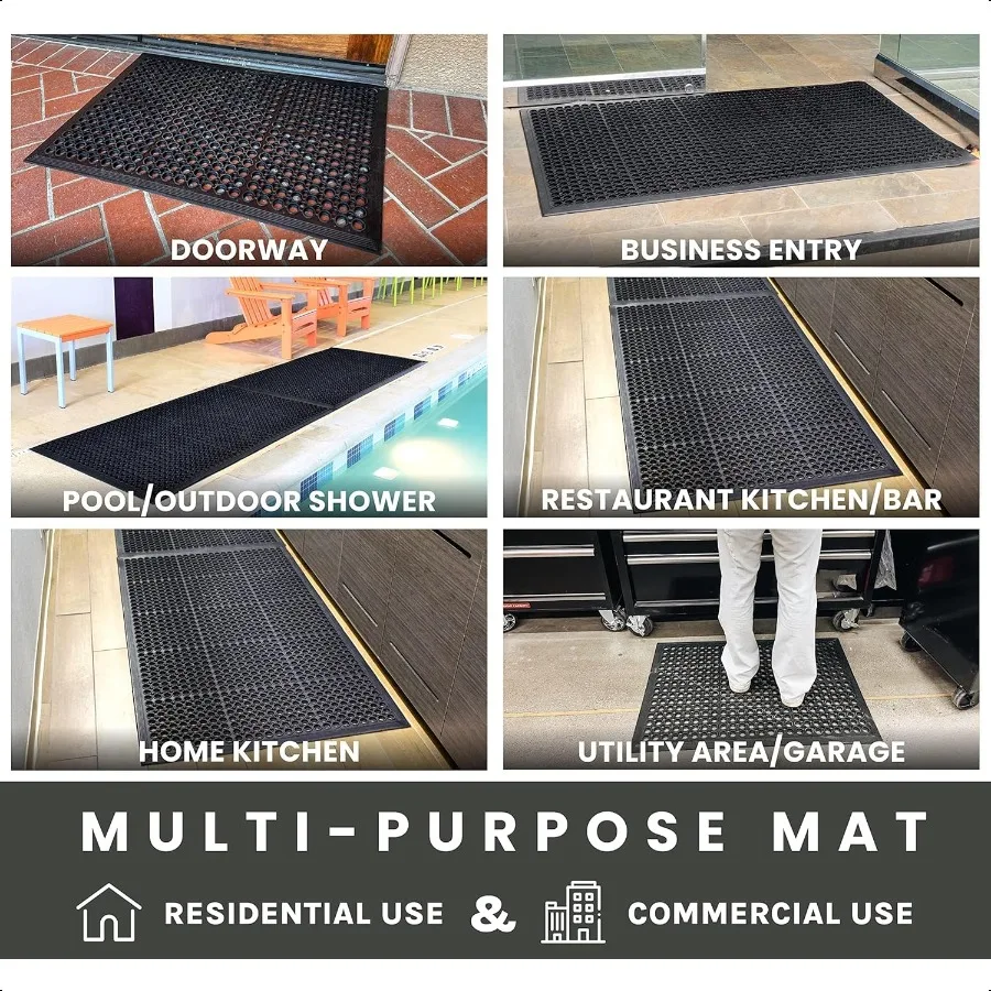 مكافحة التعب المطاط الكلمة حصيرة عدم الانزلاق مطعم حصيرة للأرضيات بار حصيرة الصرف ممسحة فائدة المرآب المنزل زلة بركة دخول 36 #5
