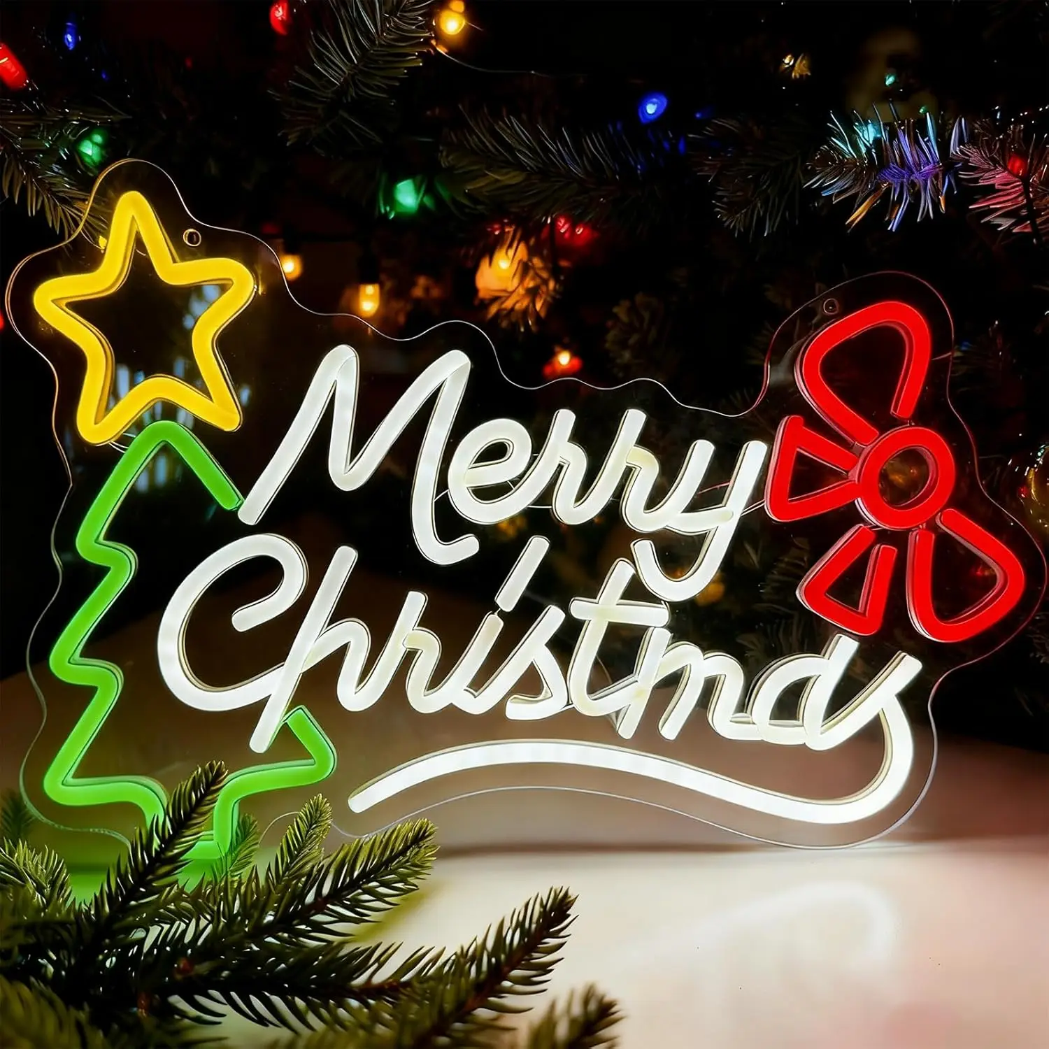 

Веселого Рождества Неоновая вывеска USB с регулируемой яркостью Светодиодный неоновый свет Вечеринка Бар Паб Клуб Зимние праздники Украшение дома Фестивальный подарок Рождественский свет