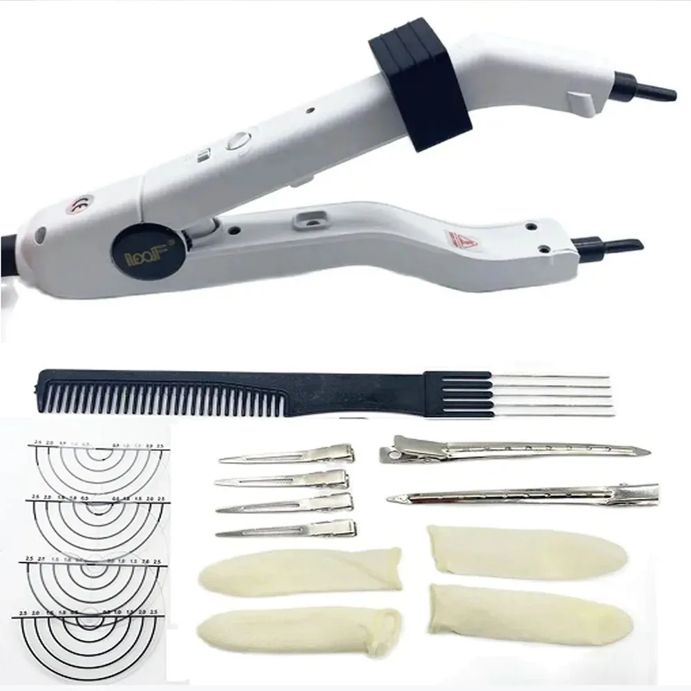 4 colors Adjustable Temperature 220℃ Smart Mini Heating Tip Hair Extension Iron, Fusion Hair Extension Iron Keratin Bonding Tool