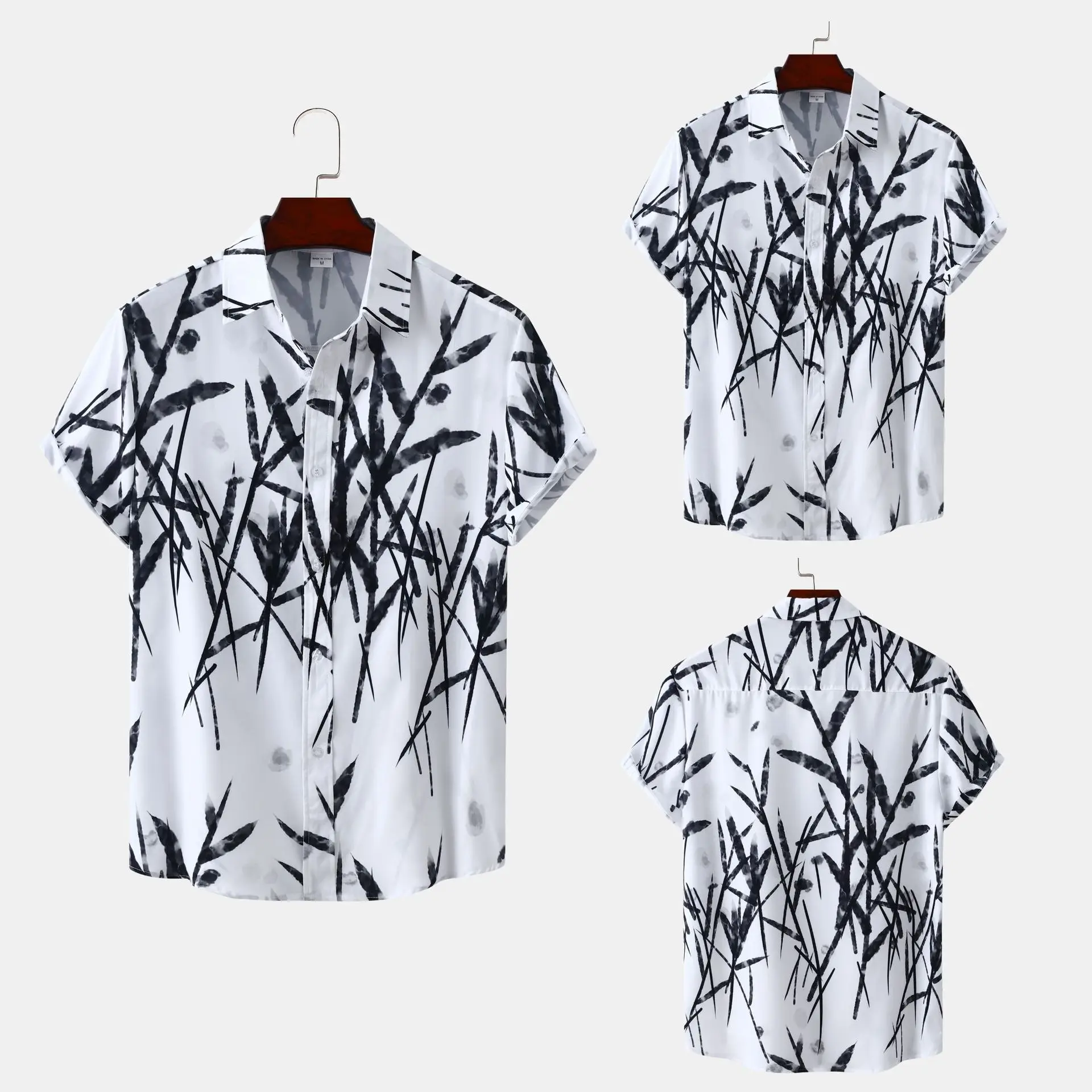 New Floral Mens Short Sleeved Shirt Fashion Code Floral Short Sleeved Shirt for Men