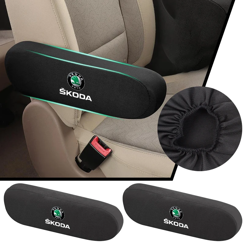 Car Seat Armrest Protector Elbow Support Pad Arm Rest Cover Interior For Skoda Octavia Rapid Kodiaq Superb Derivative Karoq Fabi view 2