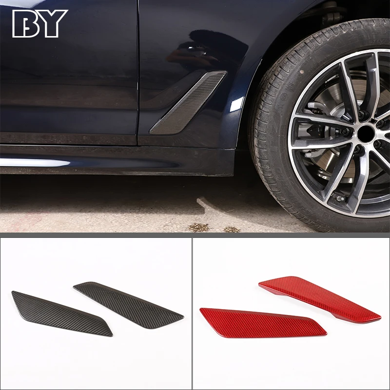 

1Pair For 2018-2022 For BMW 5 Series G30 G31 Accessories Exterior Real Carbon Fiber Black/Red Front Fender Side Vent Cover