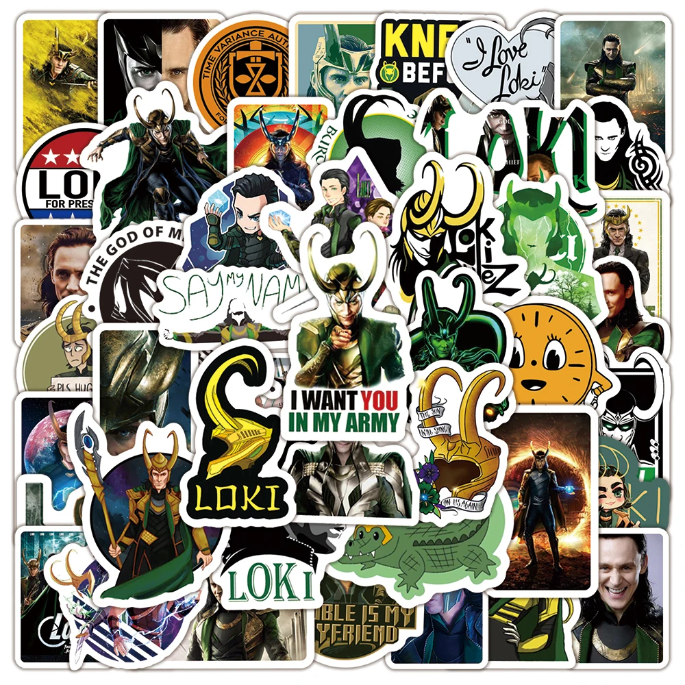 

50PCS Loki Laufeyson Marvel Graffiti Stickers Cool Cartoon Decal DIY Luggage Phone Guitar Scraphbook Fridge Classic Kid Toys