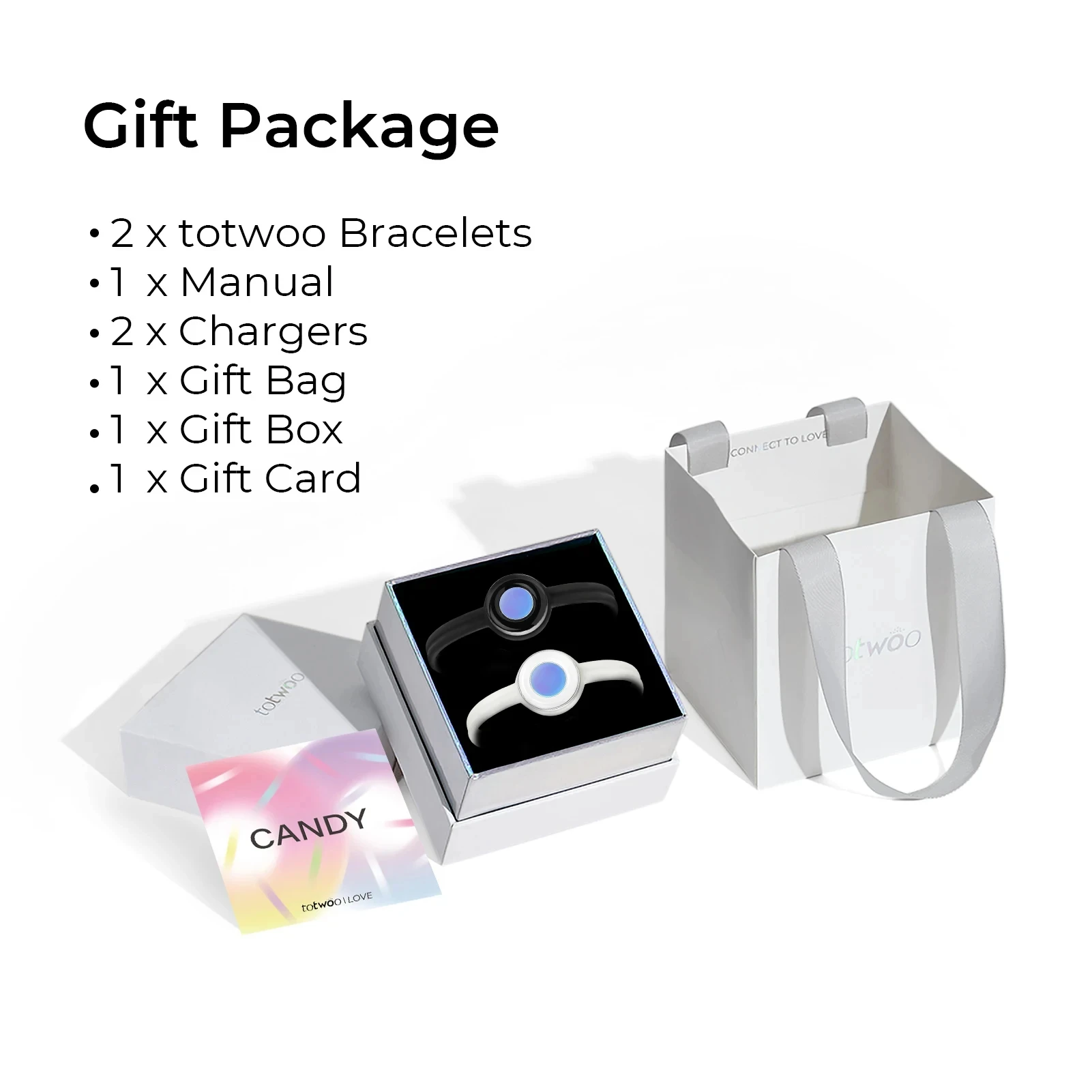 Totwoo Long Distance Touch Bracelets for Couples-Candy Series, Vibration & Light up for Love Couples Bracelets Relationship Gift