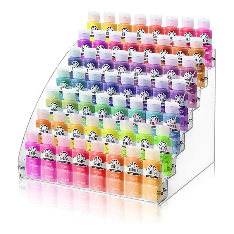 Transparent pigment storage box, paint storage box set, miniature pigment rack, paint storage rack, process paint rack