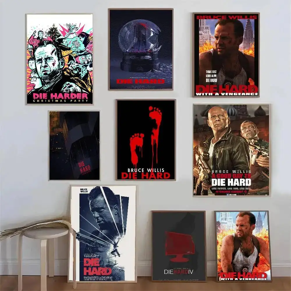 يموت الصلب الفيلم الرجعية ملصق جدار ديكور فني للمنزل غرفة المعيشة المطبخ مطعم الفن اللوحة الرقمية