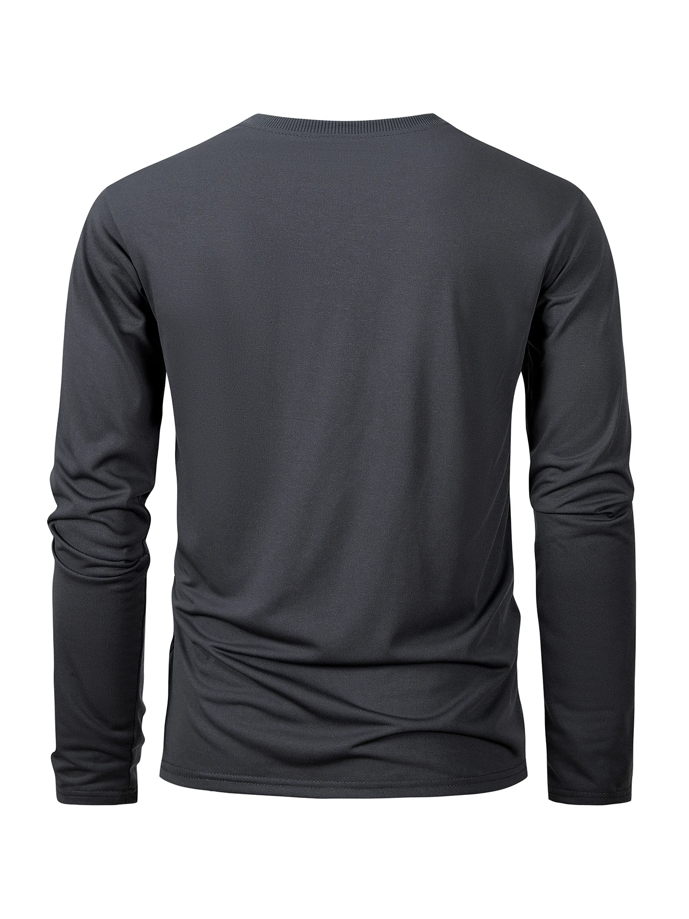 Langarm-T-Shirts für Herren, lässig, Rundhalsausschnitt, feuchtigkeitsableitend, T-Shirts für Herren, Tops, sportlich, bequem, vielseitig, Herren-T-Shirts – Detail 3